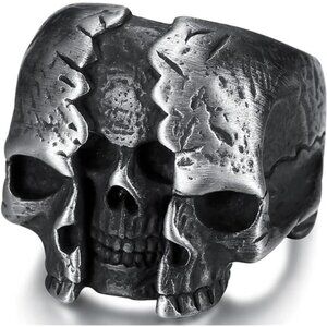 Retro Vintage Antique Stainless Steel Gothic Skull